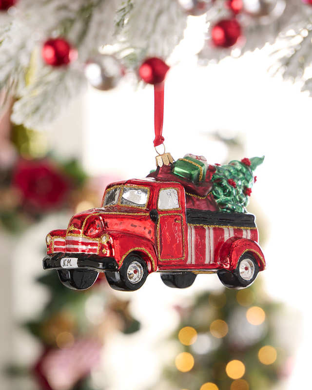 Truck with Christmas Tree Ornament